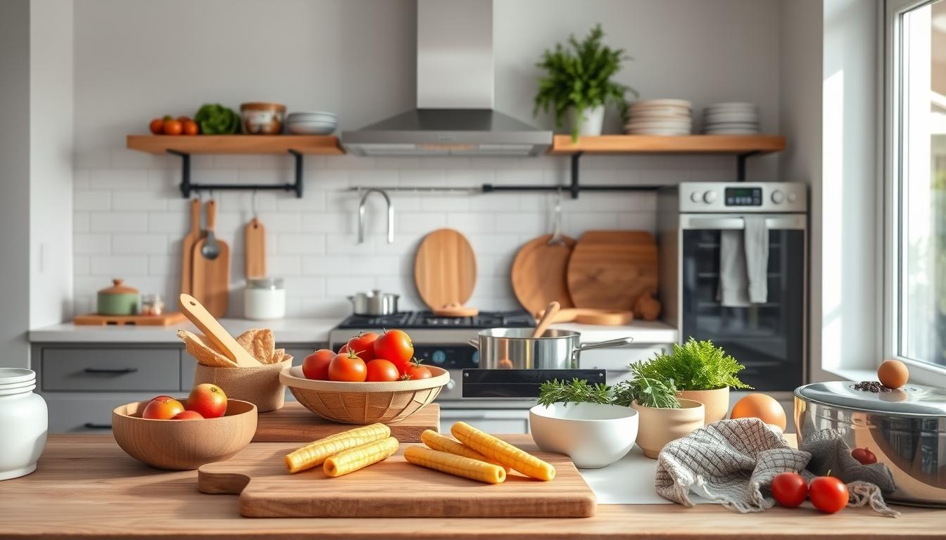 Quick weeknight dinner prepared in a home kitchen